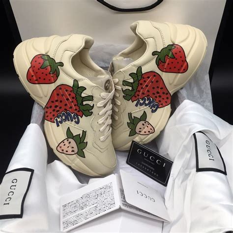 strawberry gucci sneakers